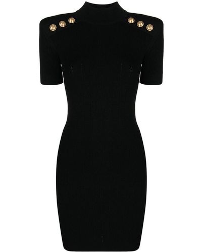 Balmain ショートスリーブ ドレス - ブラック