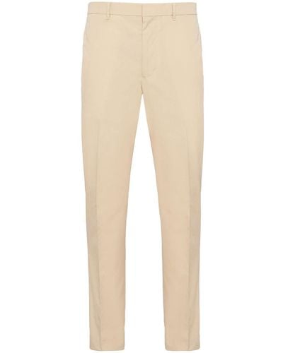 Prada Concealed-front Tailored Trousers - Natural
