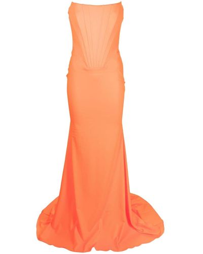 GIUSEPPE DI MORABITO Strapless Corset Gown - Orange