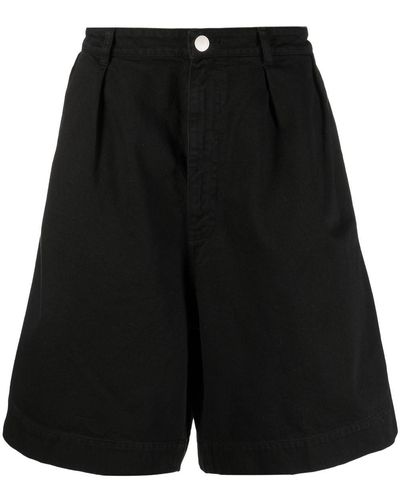 Raf Simons Pleat-detail Wide-leg Shorts - Black