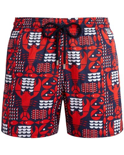 Vilebrequin Lobster-print Swim Shorts - Red