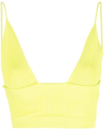 DSquared² Ribgebreide Bralette Top - Geel