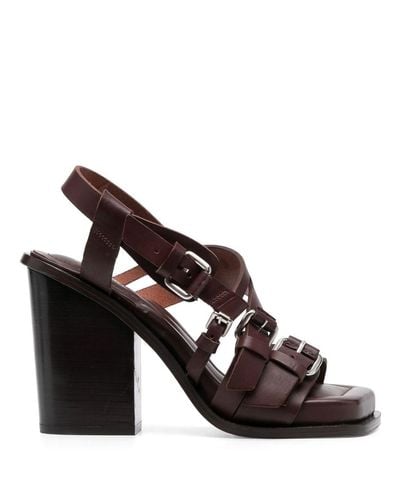 Lemaire Multiple-strap 100mm Leather Sandals - Brown