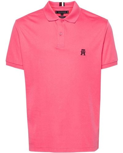 Tommy Hilfiger Besticktes Poloshirt aus Bio-Baumwolle - Pink