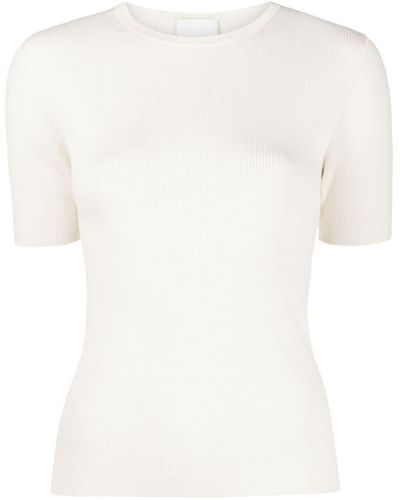 Allude Short-sleeved Fine-ribbed T-shirt - White