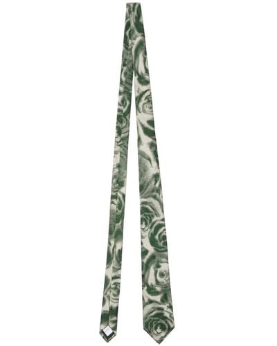 Burberry Floral-print Silk Tie - Green