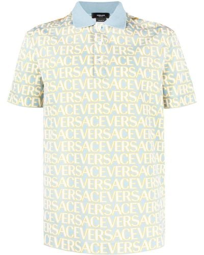 Versace Poloshirt mit Allover-Print - Natur