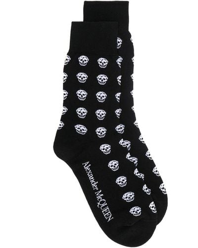 Alexander McQueen Socken, Motiv Totenkopf - Schwarz