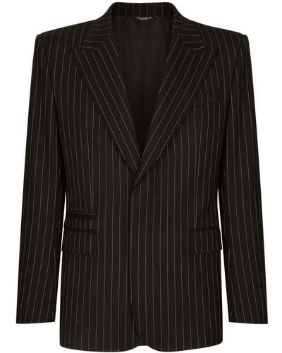 Dolce & Gabbana シチリアフィット ストライプ シングルスーツ - ブラック
