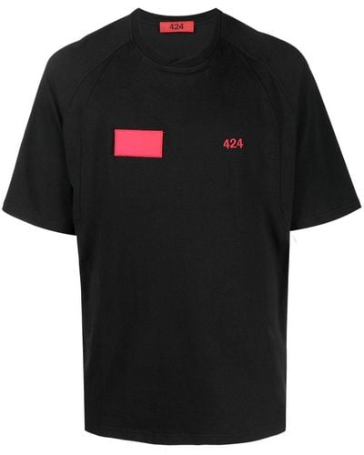 424 T-shirt à logo imprimé - Noir