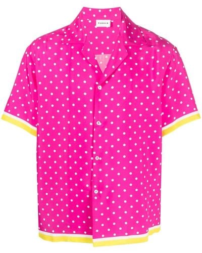 P.A.R.O.S.H. Seidenhemd mit Polka Dots - Pink