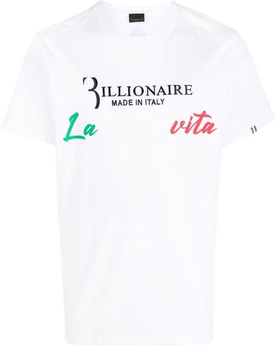 Billionaire Camiseta con logo estampado - Blanco