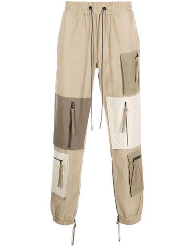 Mostly Heard Rarely Seen Patchwork Zip-pocket Trousers - Natural