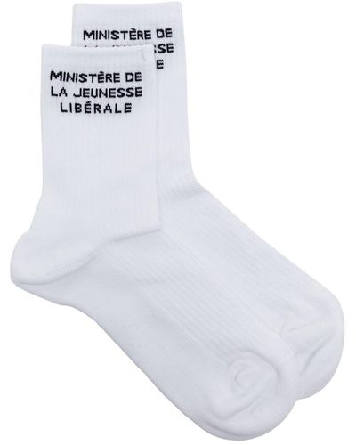 Liberal Youth Ministry Intarsia-logo Ankle Socks - White