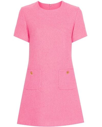 Moschino Vestido corto de bouclé - Rosa