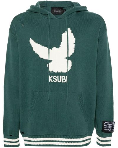 Ksubi Flight Hoodie mit Logo-Intarsie - Grün