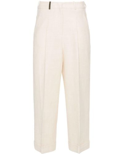 Peserico Mid-waist Tapered Pants - White