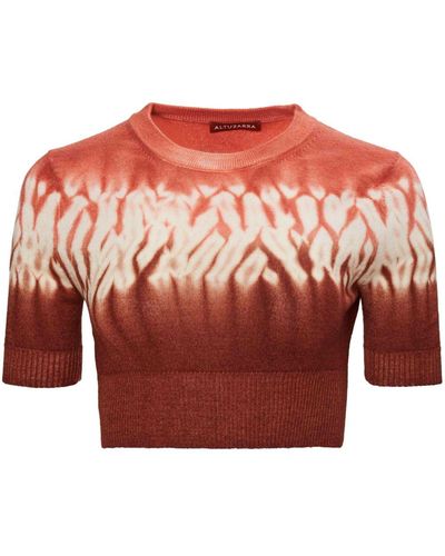 Altuzarra Nicholas Tie-dye Cropped Sweater - Red