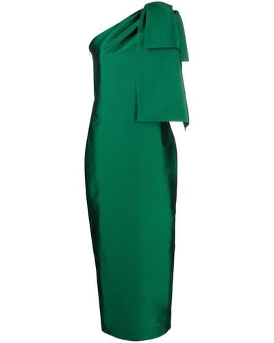 BERNADETTE Midi-jurk Met Strikdetail - Groen