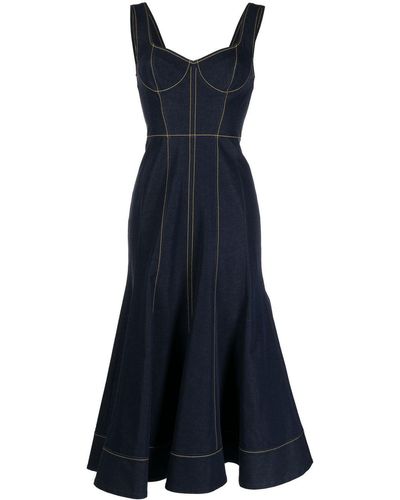 Jason Wu Midi-jurk Met V-hals - Blauw