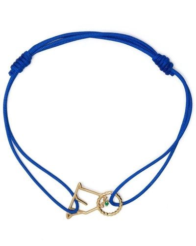 Aliita 9kt Yellow Gold Leon Emerald Bracelet - Blue