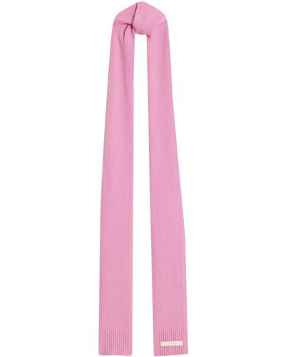 Apparis Logo-patch Knitted Scarf - Pink