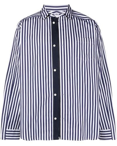 Sacai Striped Cotton Shirt - Blue