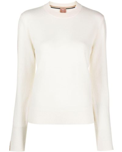 BOSS Fuoro Piped-trim Knit Jumper - White