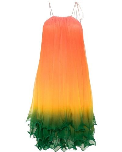 Casablancabrand Vestido Rainbow Gradient midi - Amarillo
