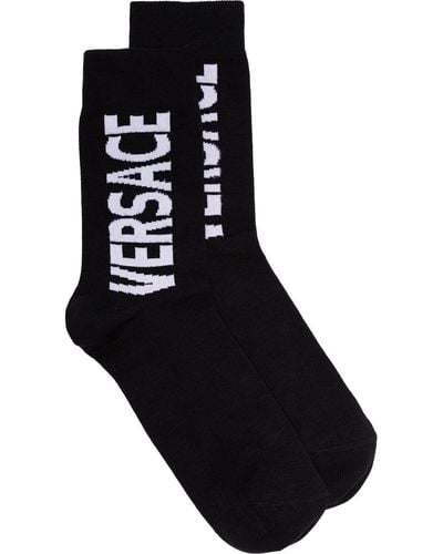 Versace Socken mit Logo-Print - Schwarz