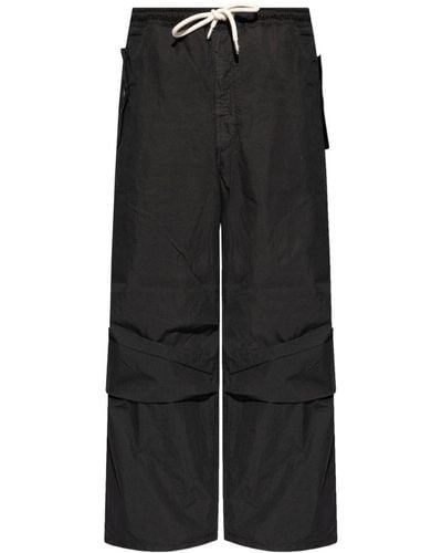 Emporio Armani Drawstring Wide-leg Trousers - Black