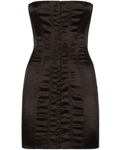 Dolce & Gabbana Strapless Satin Minidress - Black