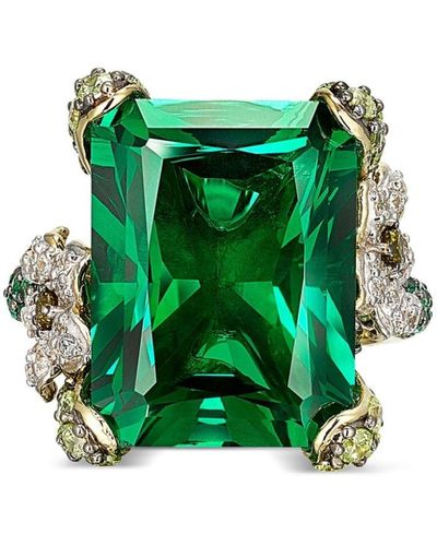 Anabela Chan Anello Emerald Cinderella in oro Vermeil 18kt - Verde