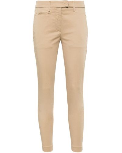 Dondup Perfect Cropped Slim-cut Trousers - Natural