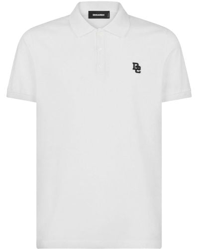 DSquared² Polo con logo bordado - Blanco