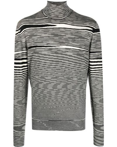 Missoni Pull en maille fine à motif zigzag - Gris