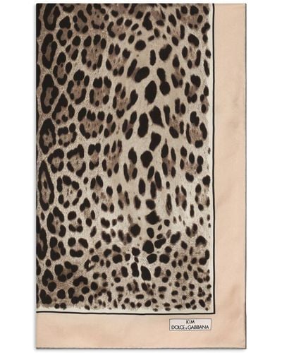 Dolce & Gabbana KIM DOLCE&GABBANA Schal mit Leoparden-Print - Schwarz