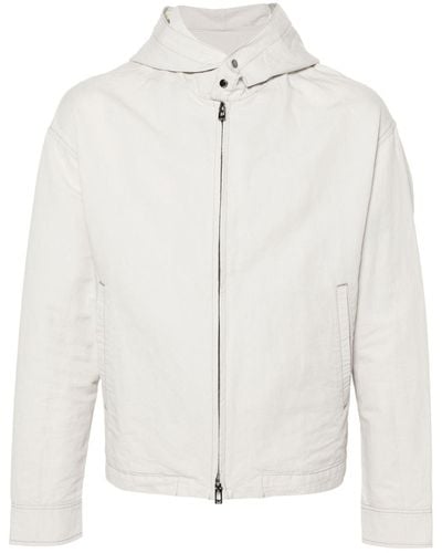 Emporio Armani Zip-up Hooded Jacket - White