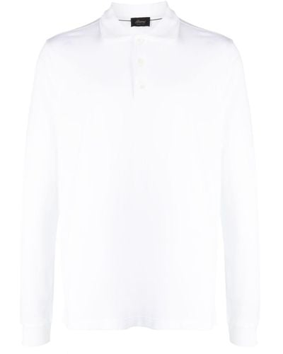 Brioni Poloshirt mit langen Ärmeln - Weiß