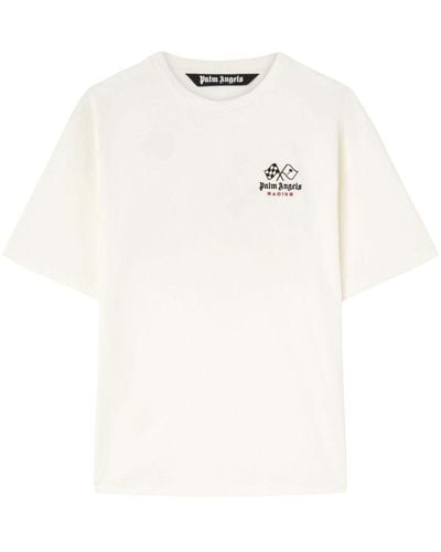Palm Angels Katoenen T-shirt Met Print - Wit