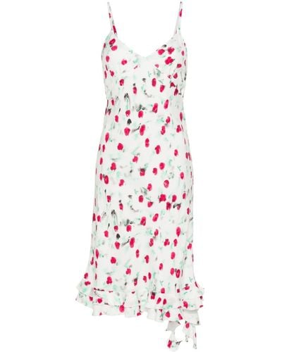 Marni Vestido midi con estampado Reverie - Blanco