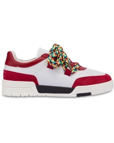 Moschino Streetball Panelled Trainers - Red