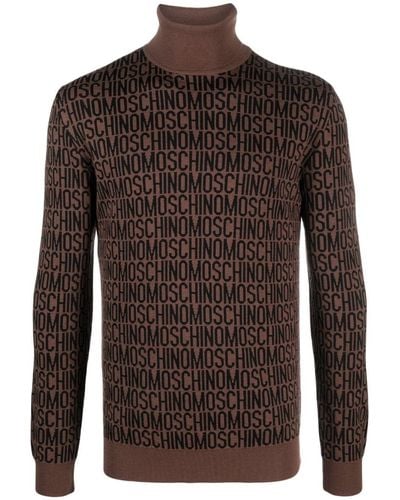 Moschino Roll-neck Virgin Wool Sweater - Brown