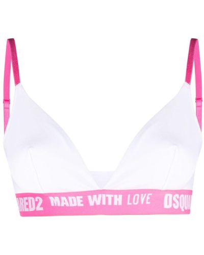 DSquared² Logo-band Triangle Cup Bra - Pink