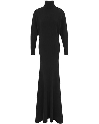 Saint Laurent Cashmere Roll-neck Maxi-dress - Black