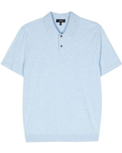 Theory Mélange Short-sleeve Polo Shirt - Blue