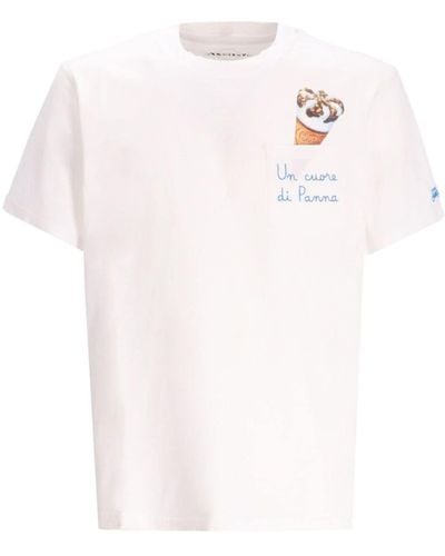 Mc2 Saint Barth Austin T-Shirt mit grafischem Print - Weiß