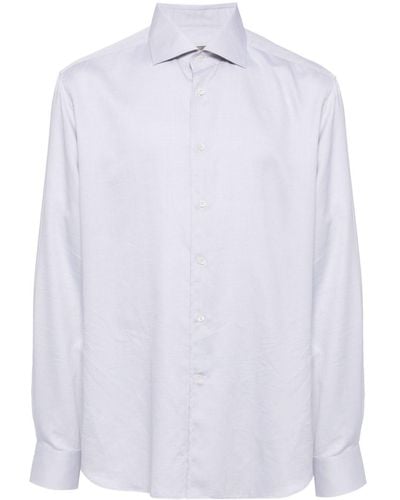 Corneliani Cutaway-collar Cotton Shirt - White
