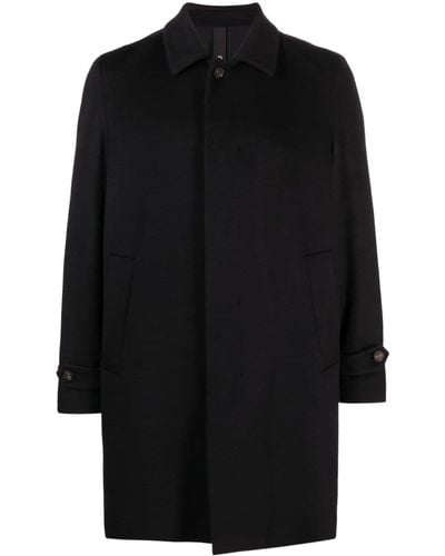 Hevò Single-breasted Cashmere Coat - Black