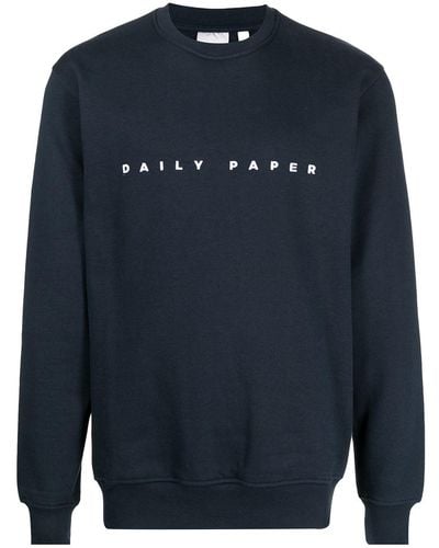 Daily Paper Sweatshirt mit Logo-Print - Blau